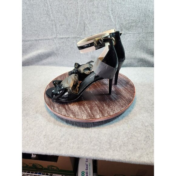 Marc Fisher Brodie Black Patent Leather Bow Heeled Sandals Size 9M - Picture 5 of 9